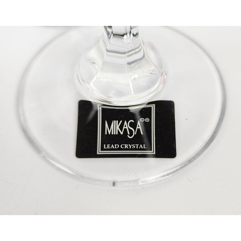 8 Mikasa Flame d'Amour Crystal Champagne Flutes Discontinued Frosted Flame - Picture 3 of 5